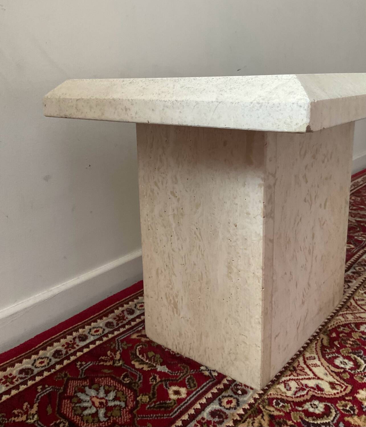 Duo of vintage travertine coffee tables and side tables