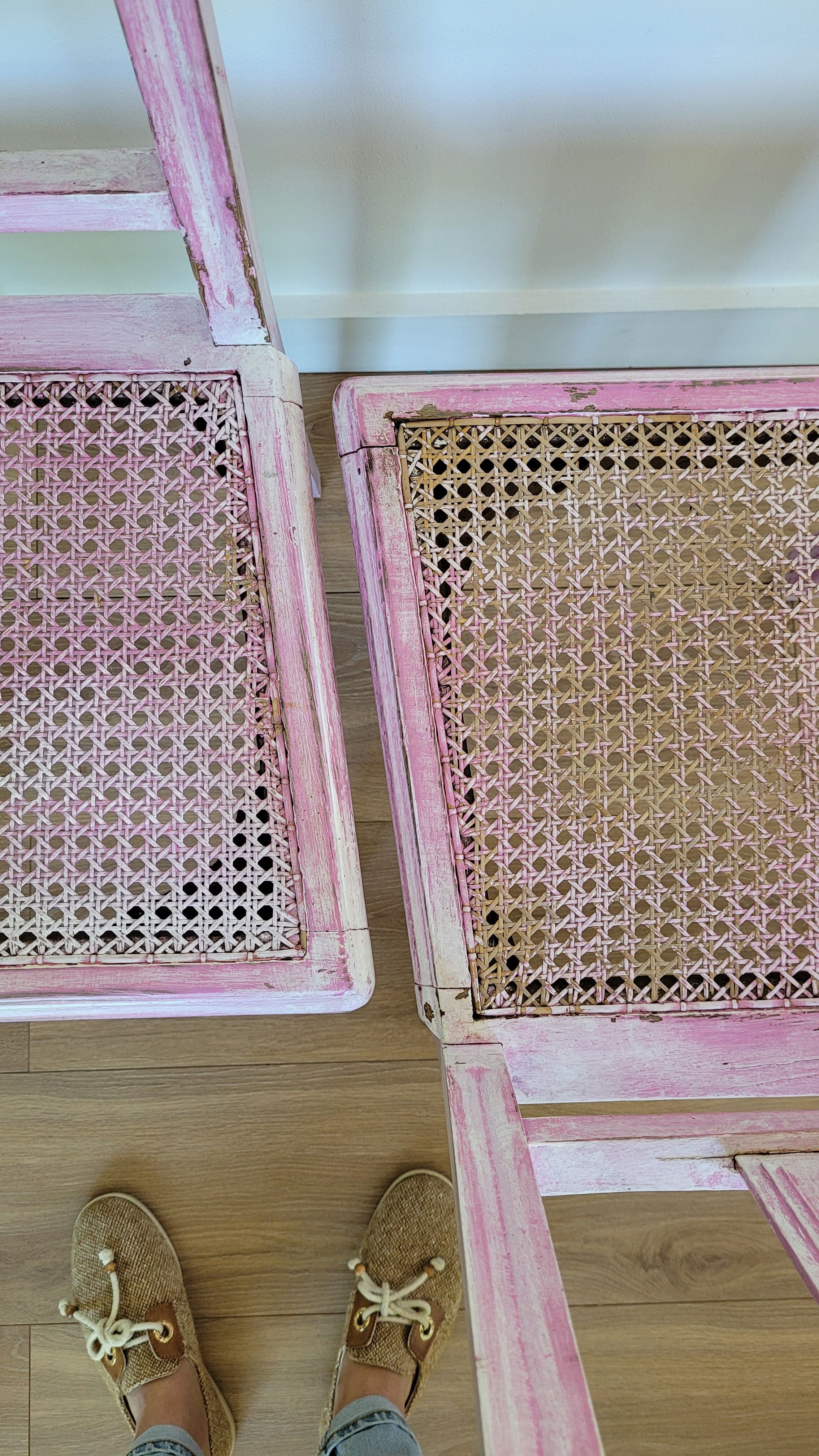 Lot de 2 chaises bois et cannage année 30