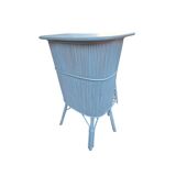 Rattan bar, painted, with two compartments, accompanied by its stool.