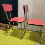 4 vintage red formica chairs