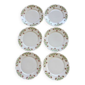 6 assiettes à dessert Art Nouveau