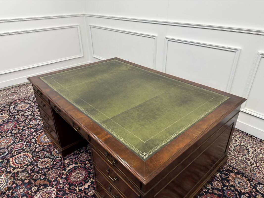 Large Antique English Desk Partnerdesk
