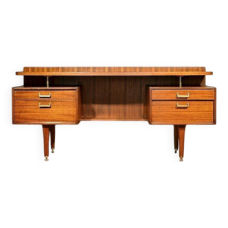 Bureau/coiffeuse flottante G Plan E Gomme du milieu du siècle en noyer. Vintage