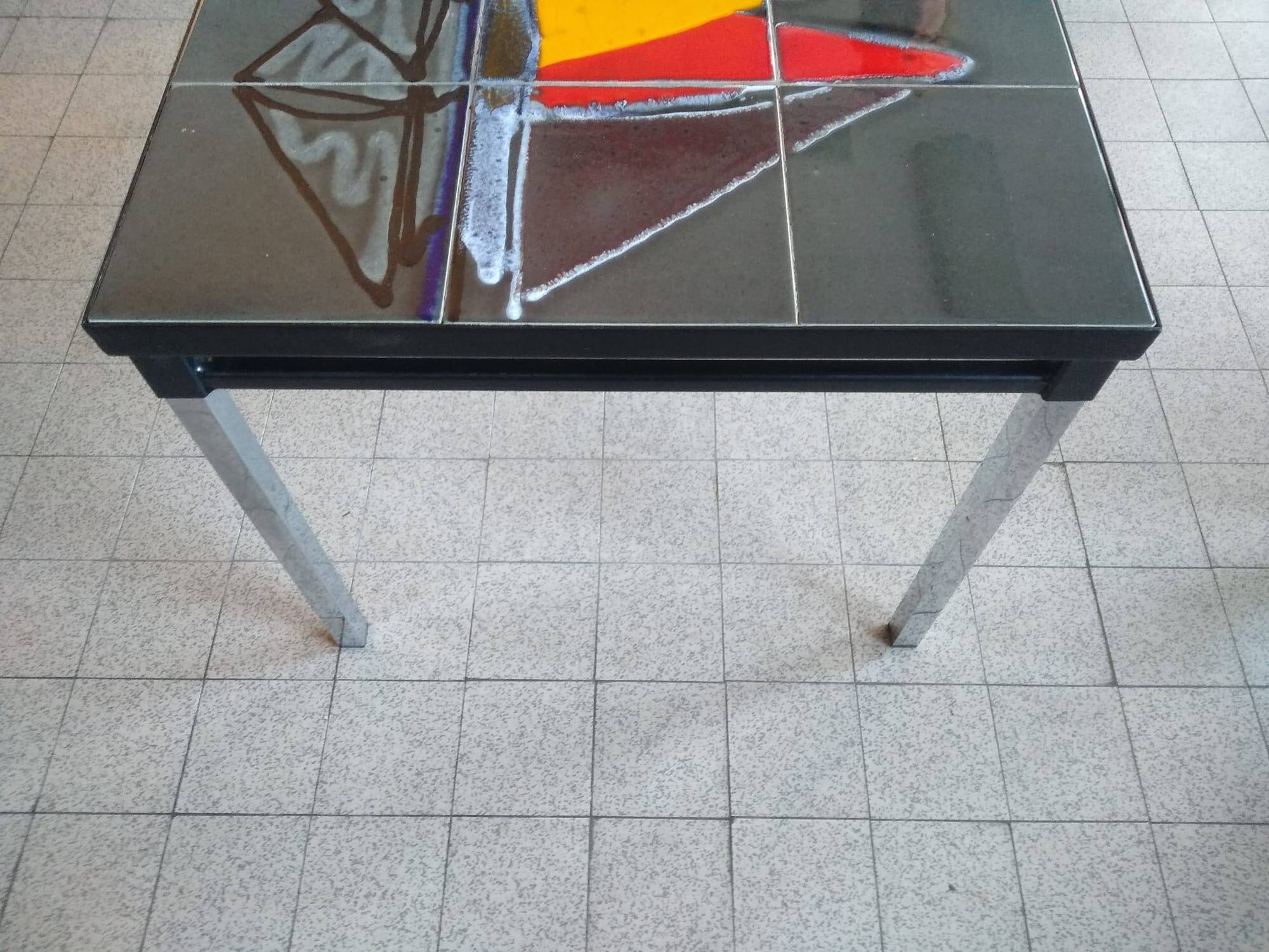 Vallauris Adri ceramic coffee table from the 60s "the sailboats"