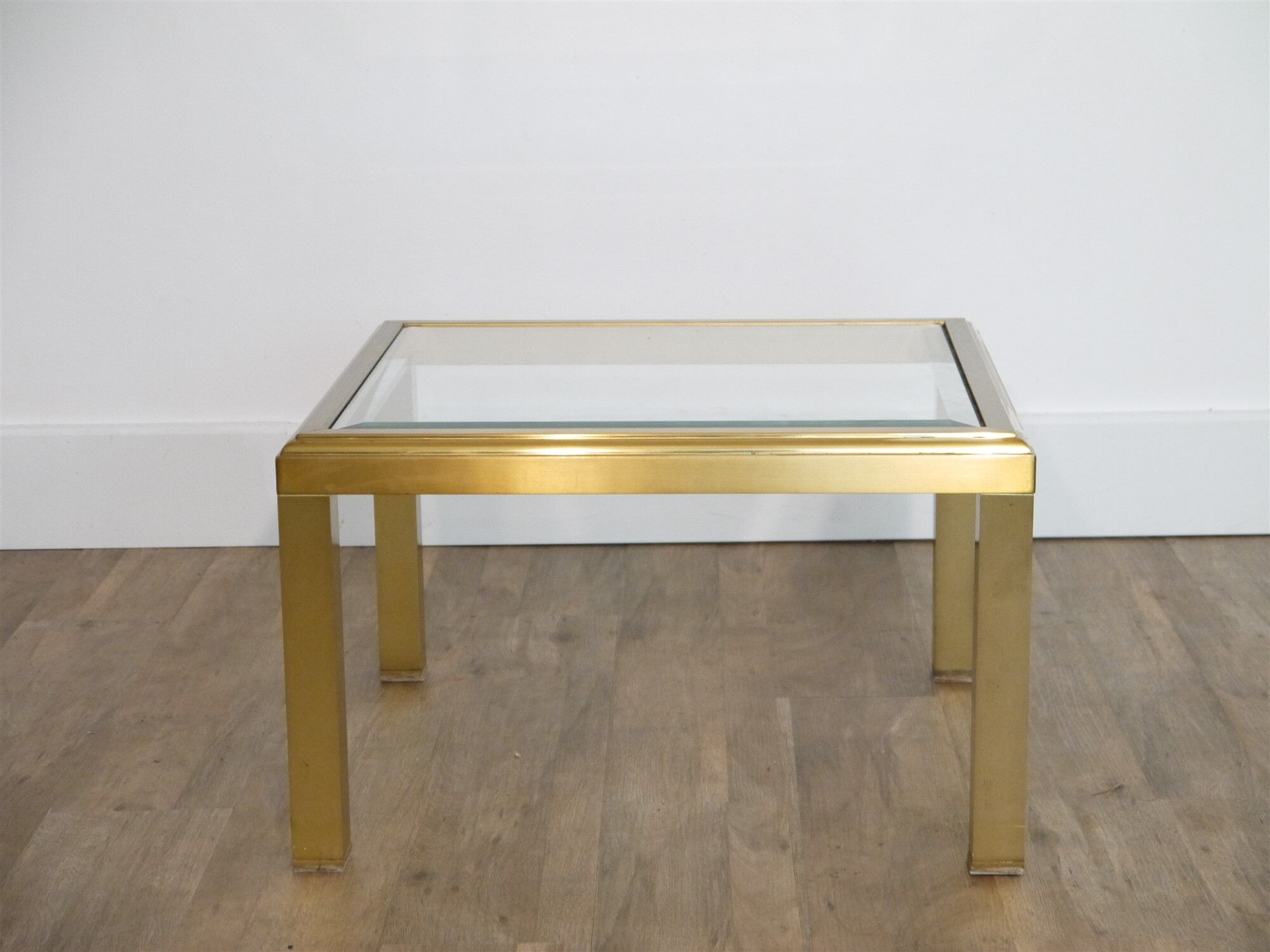 Brass and glass coffee or coffee table