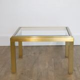 Brass and glass coffee or coffee table