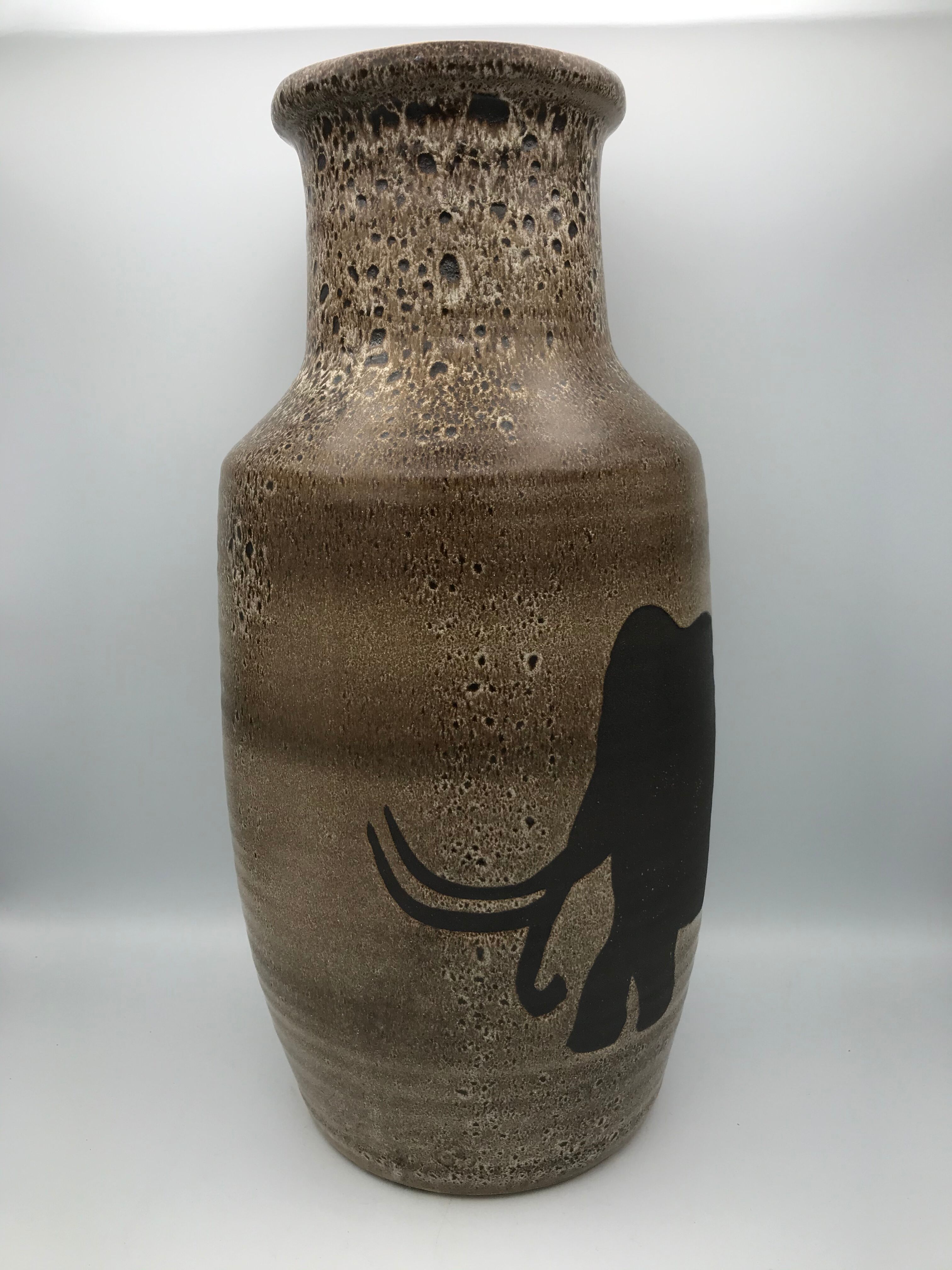 Vase in ceramic rock effect of saint clement mammouth 38 cm decoration