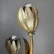 Midcentury Hollywood Regency Florentine gilt metal flower table lamp, 60s.