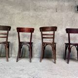 Set of 4 Fischel bistro chairs crocodile model 1930