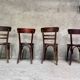 Set of 4 Fischel bistro chairs crocodile model 1930