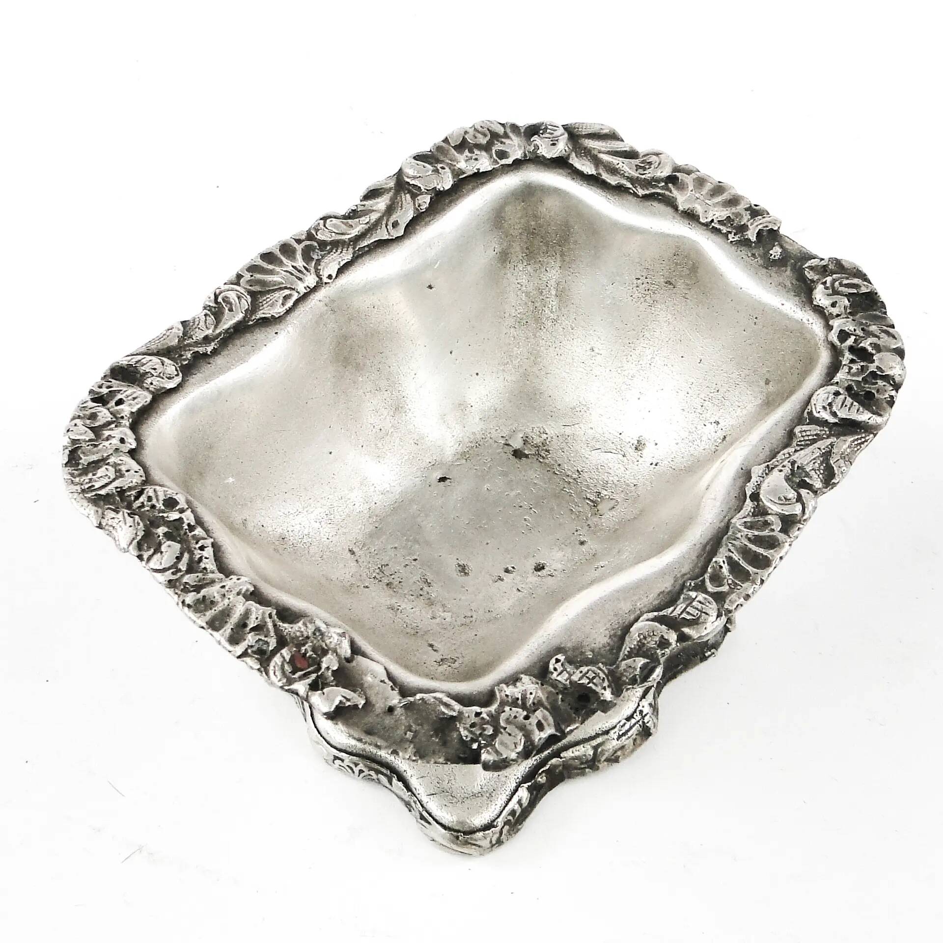 Biedermeier salt cellar, silver-plated copper, Poland, 19th century