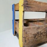 Wooden bottle holder 15 old screen-printed lockers