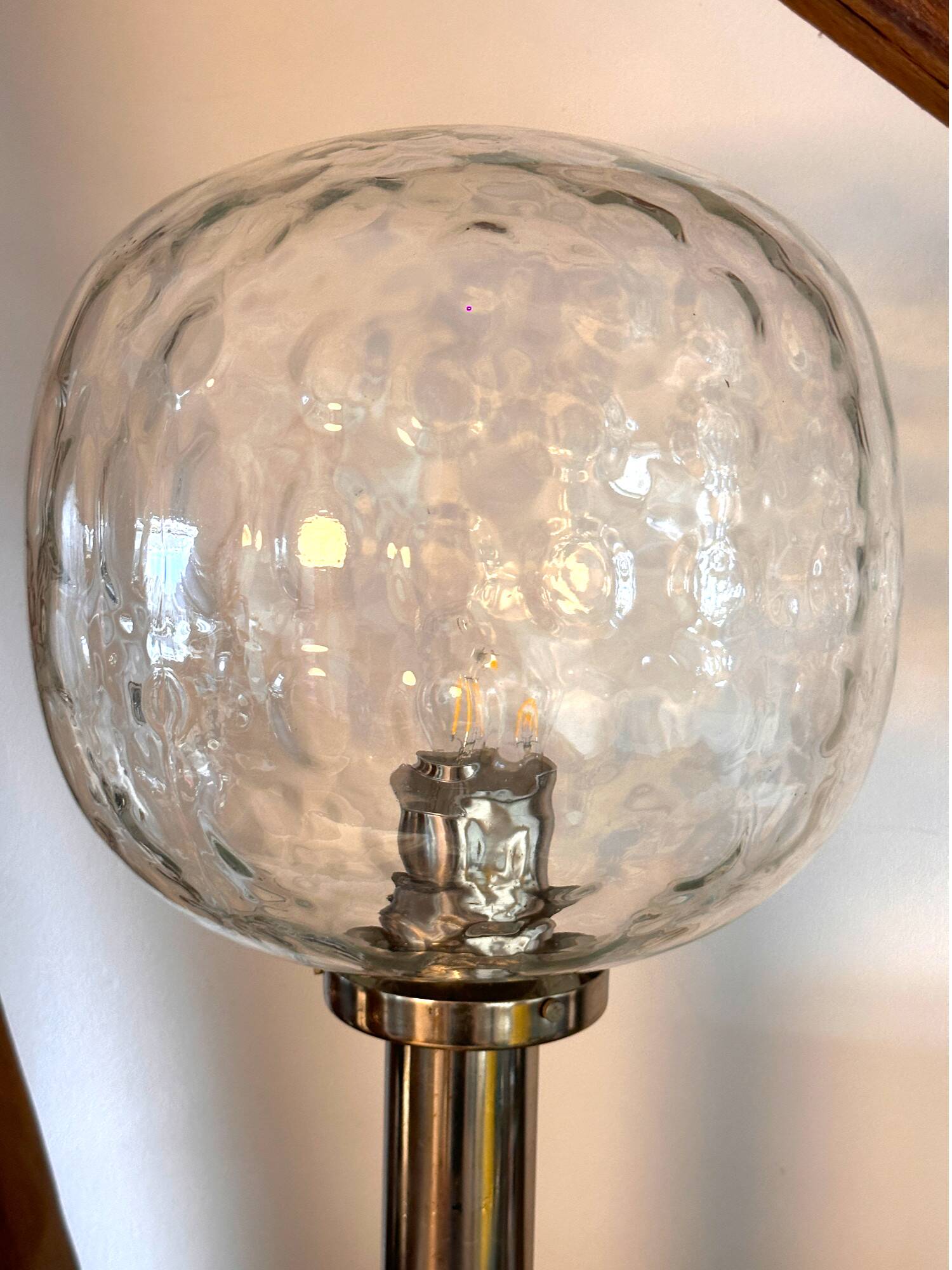 glass table lamp by Kombinat veb leuchtenbau - 1960s