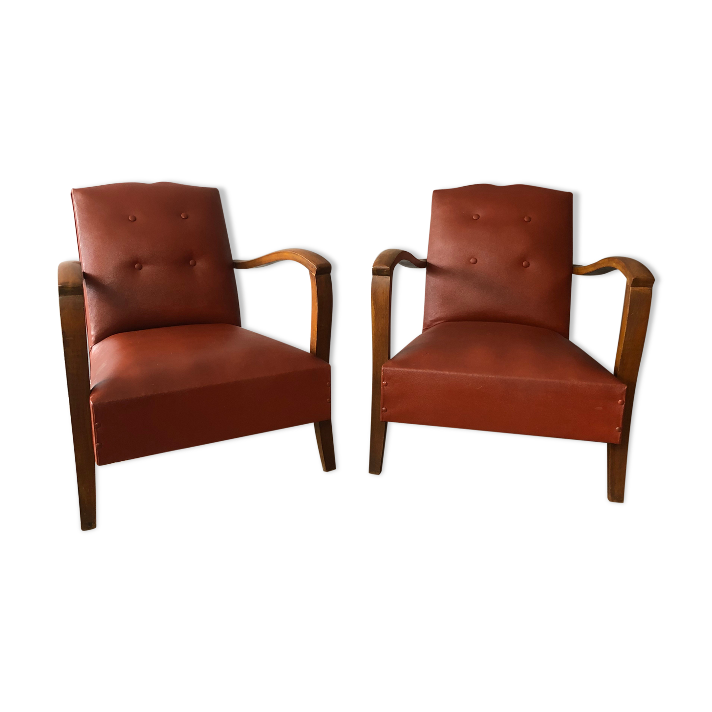 Pair of club armchairs 40s