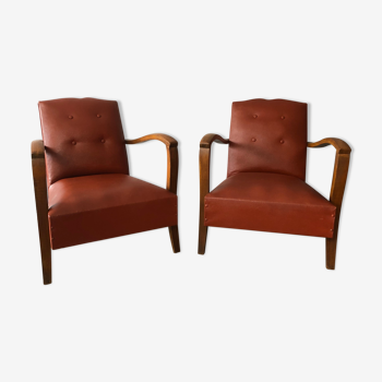 Pair of club armchairs 40s