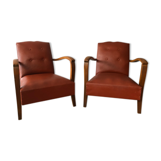 Pair of club armchairs 40s