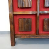 Bright brutalist bar furniture aranjou vintage from the 50s 60s in solid elm