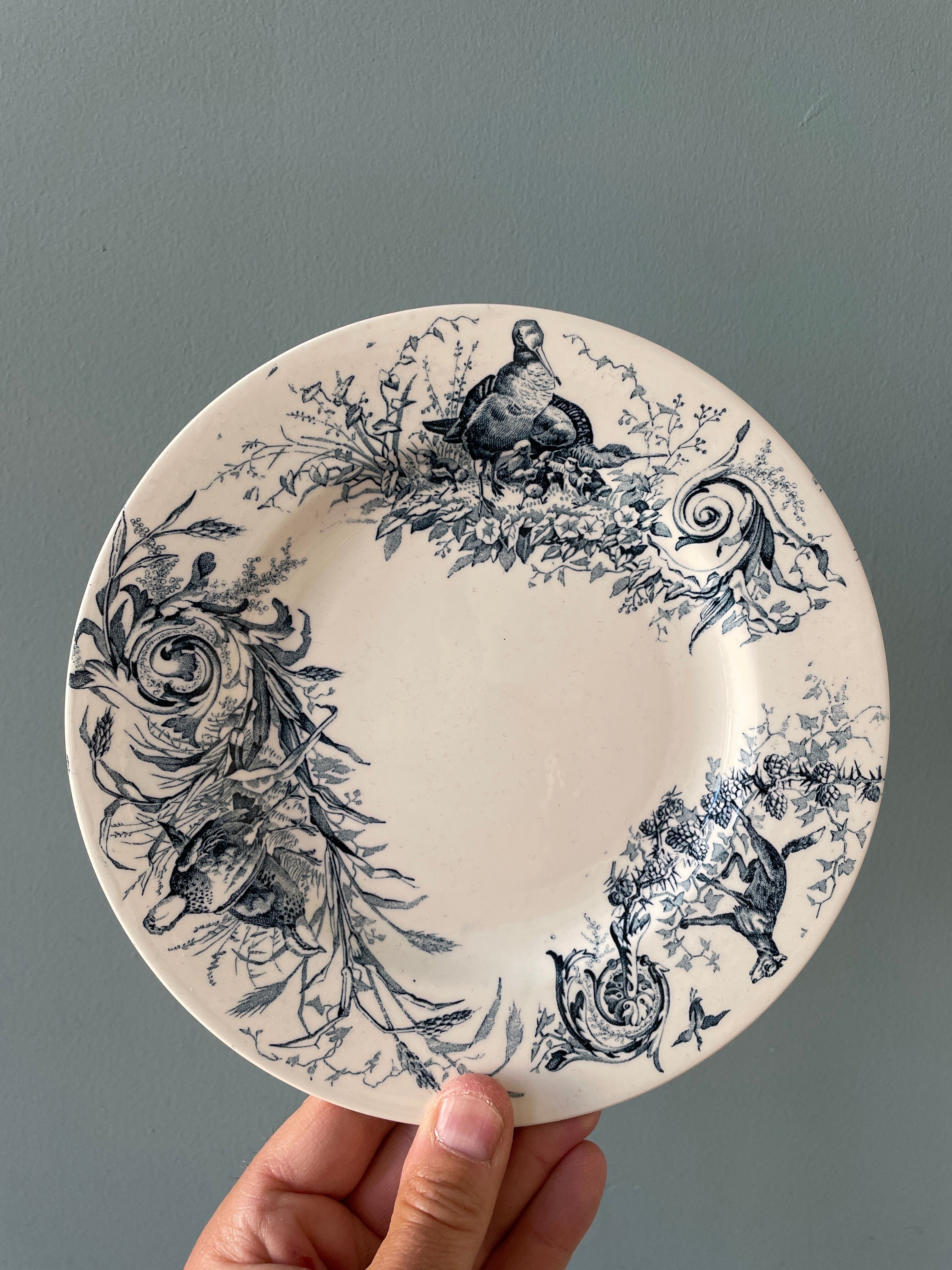 Set of 7 plates Terre de Fer XIXth mismatched
