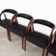 Ensemble de quatre chaises en teck, design danois, années 1970, fabricant : Orte Mobelfabrik
