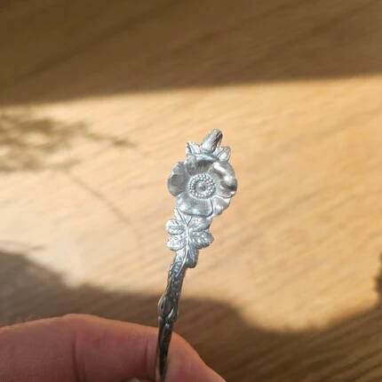 Reed & Barton silver-plated sauce spoon Harlequin