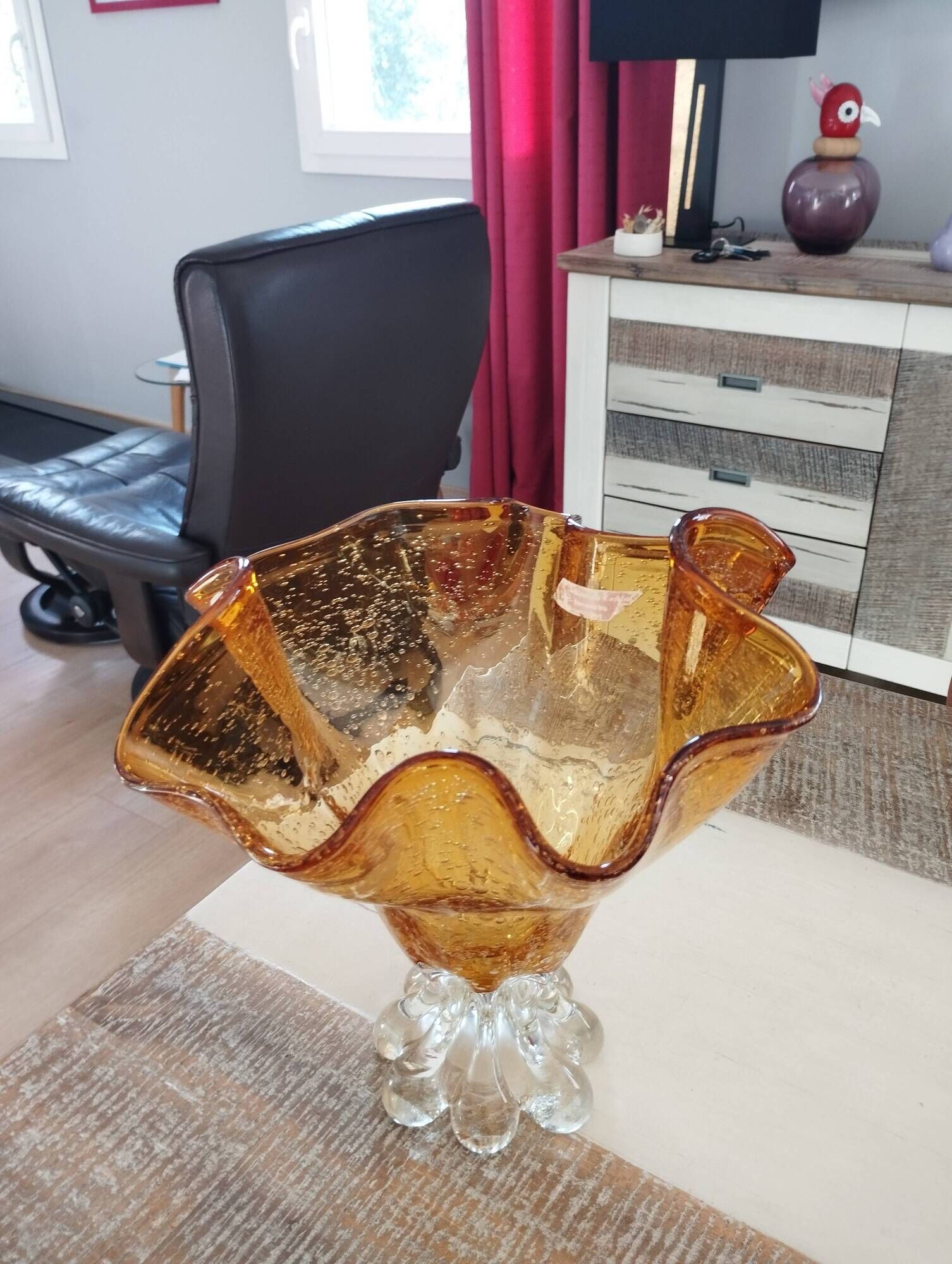 Artisan crystal vase