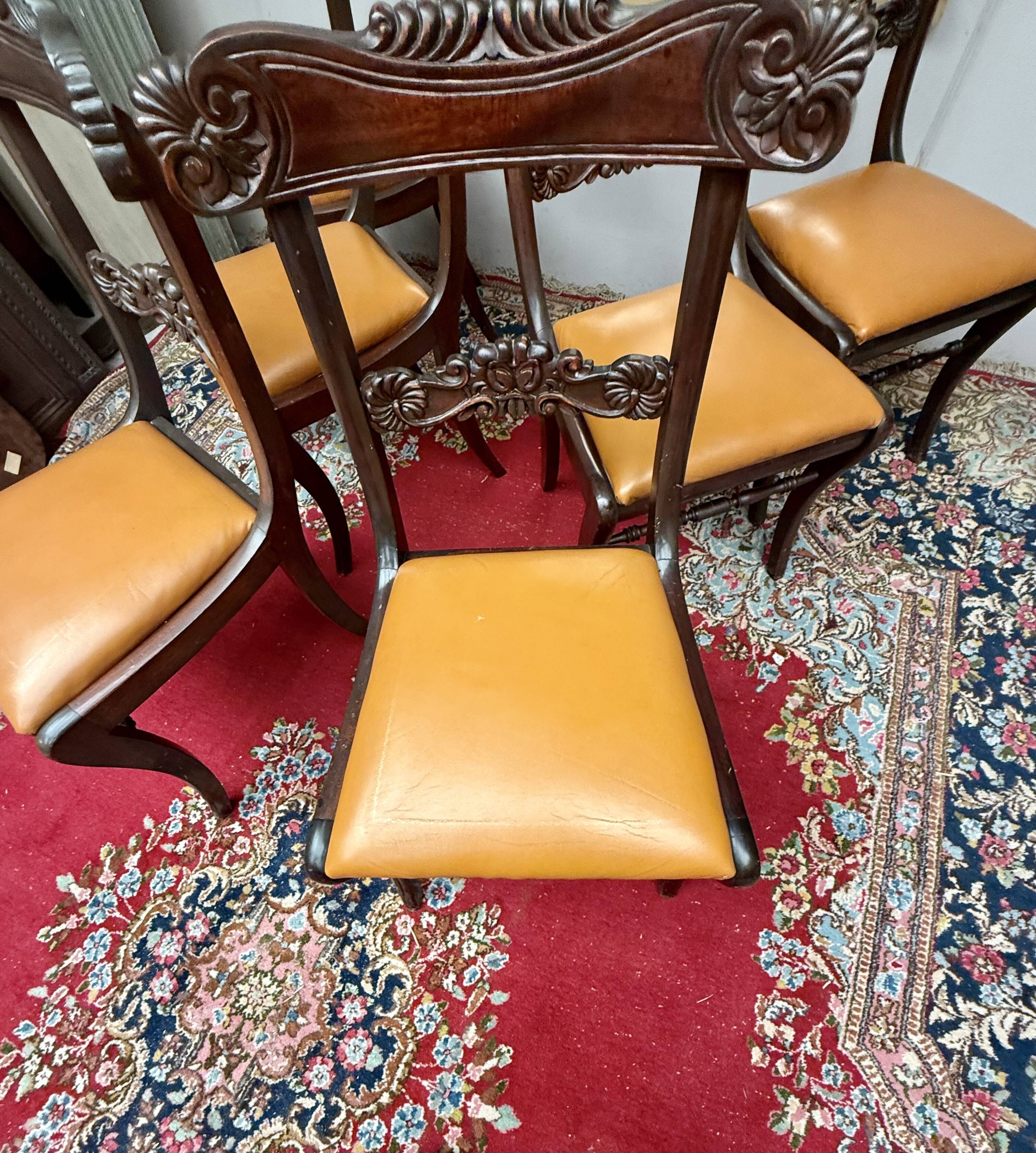 Set of six mahogany chairs
