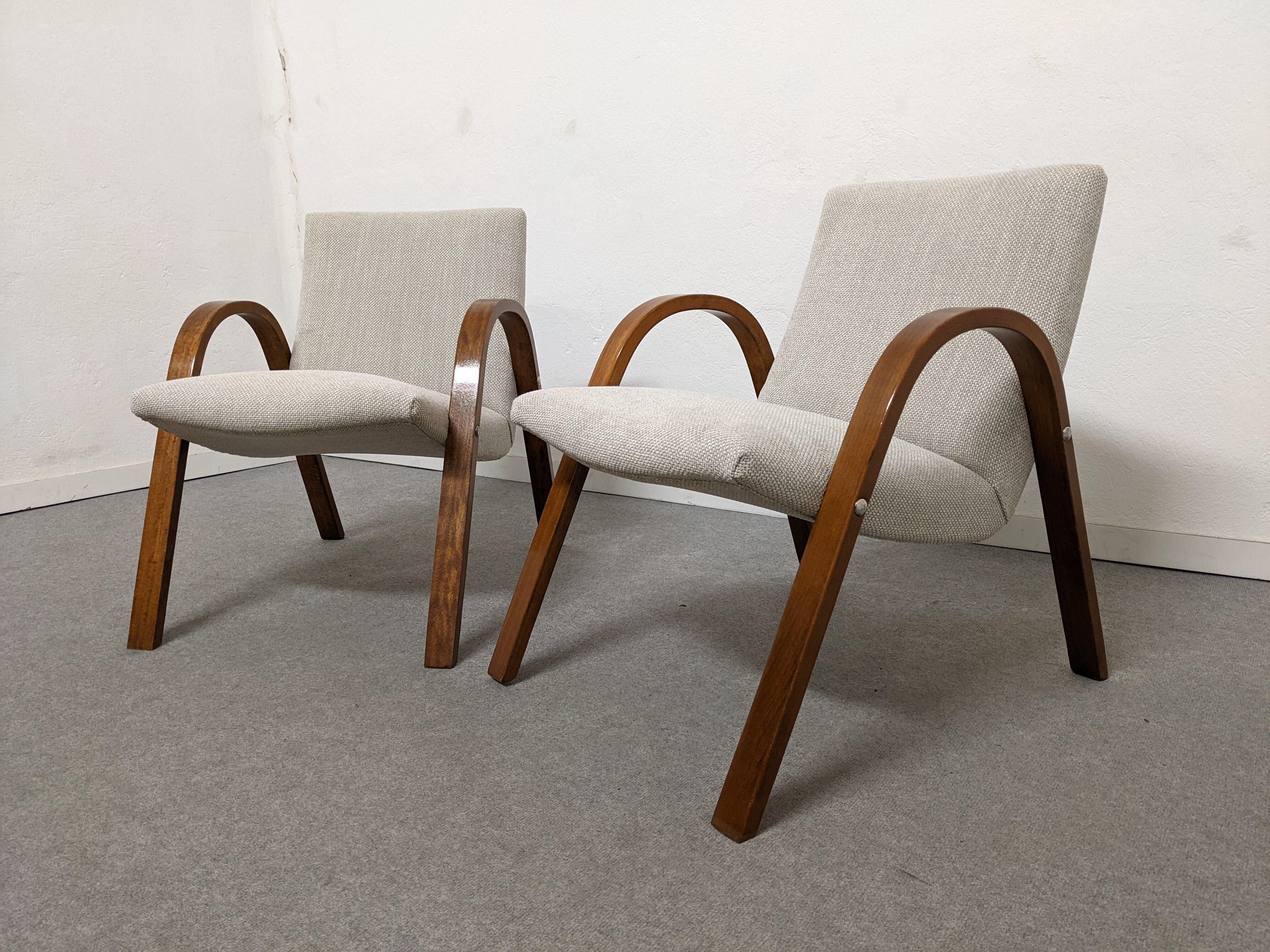 Pair of Bow Wood armchairs from the 50s/60s by Steiner