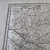 Antique engraving of the map of the southern part of Languedoc France from the