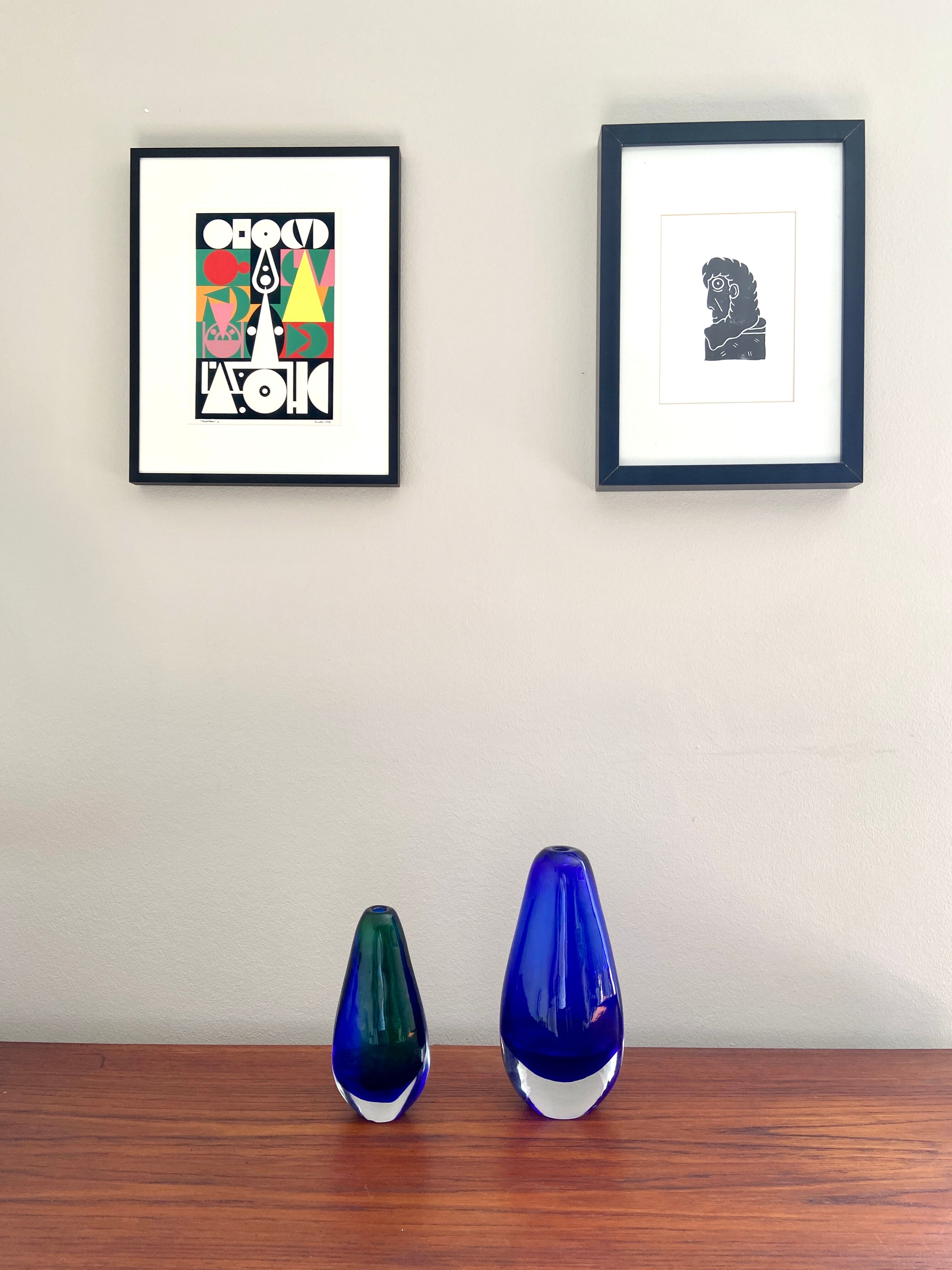 Blue and green murano vase