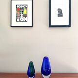 Blue and green murano vase