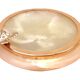 1970s Onyx ashtray with a gold metal rim.