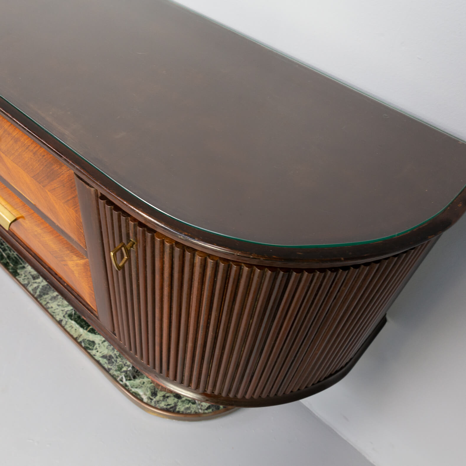 60s italian sidebaoard walnut teak and marble by vittorio dassi