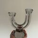 Vintage crystal glass candlestick with two branches.