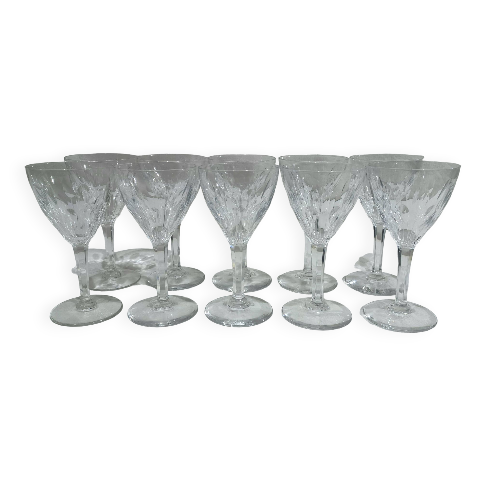 Val Saint Lambert - 10 Verres à Vin Blanc Nestor Hamlet