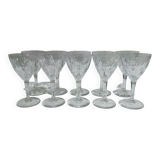 Val Saint Lambert - 10 Nestor Hamlet White Wine Glasses