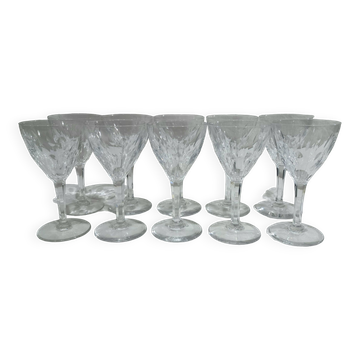 Val Saint Lambert - 10 Nestor Hamlet White Wine Glasses