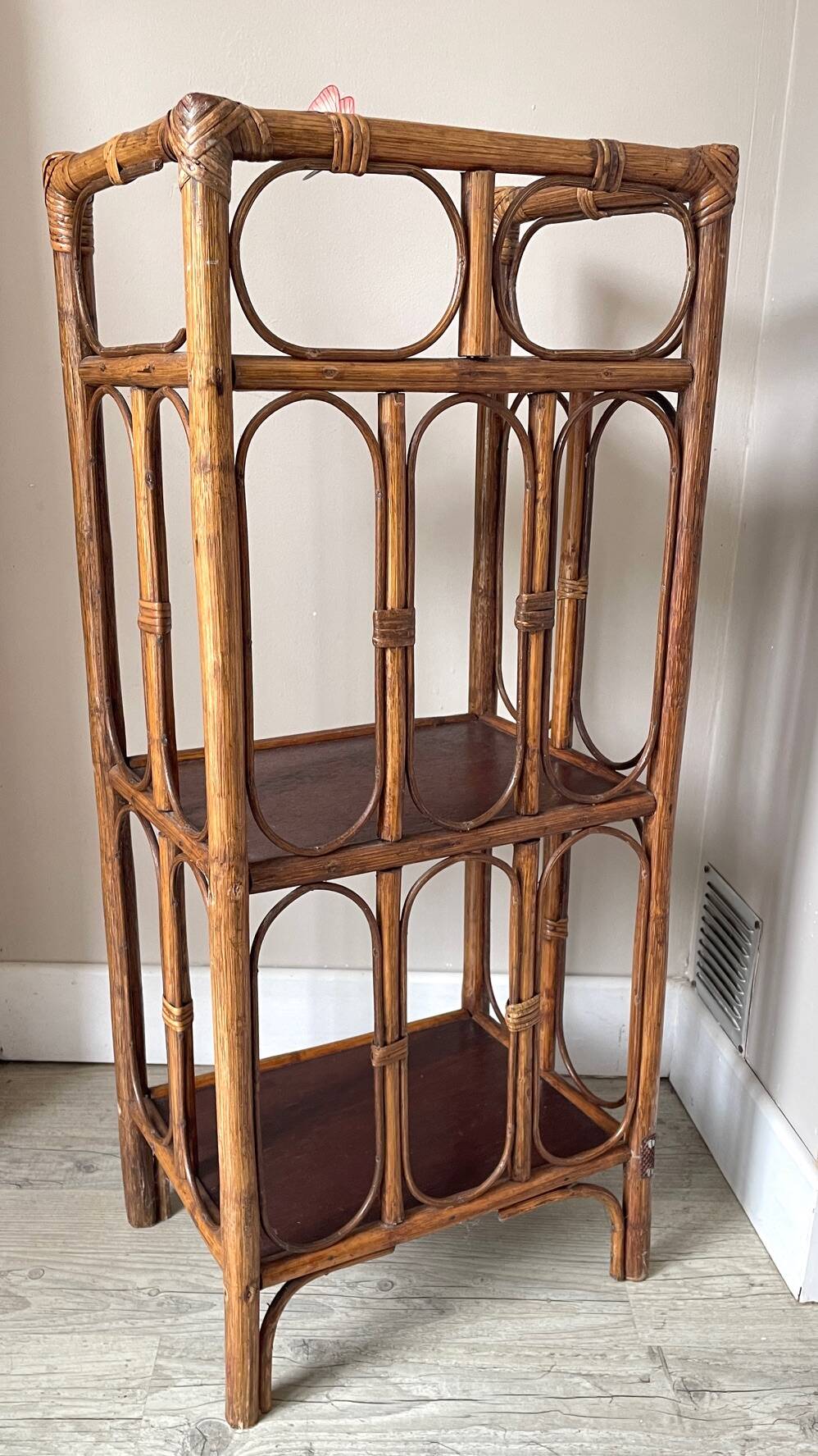 VINTAGE RATTAN BOOKSHELF