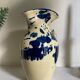 Speckled ceramic pitcher jaspé blue circa 1950 vintage