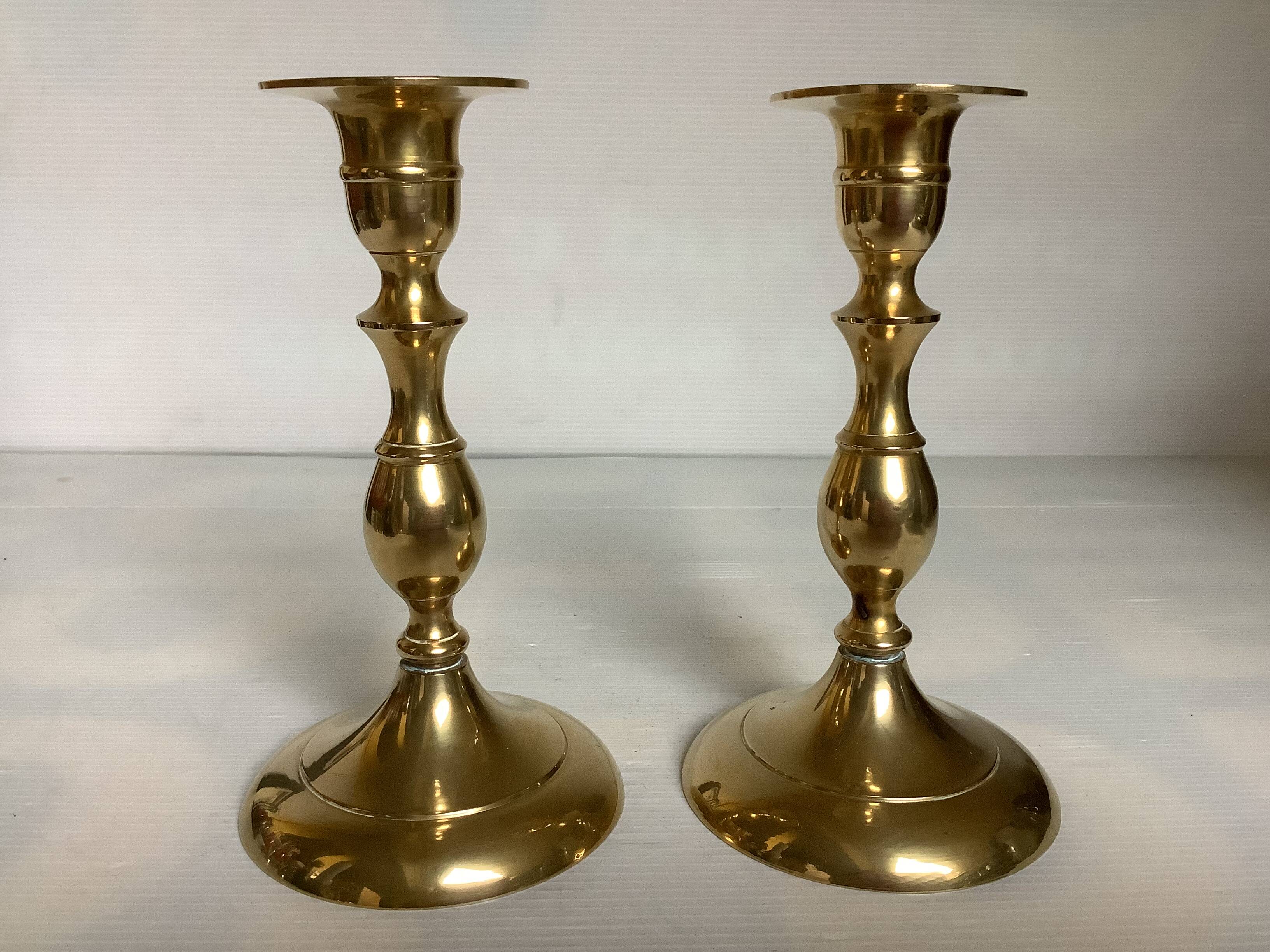 Pair of brass candlesticks