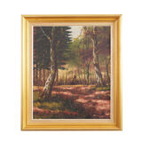 Painting „The Deep in the forest”, Scandinavian design, 1970s