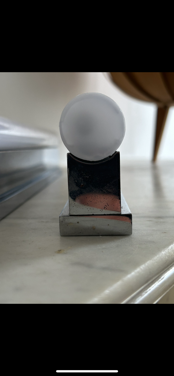 Suite de 5 appliques modernistes Perzel, chrome et Néon, Art deco 1930