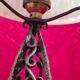 Wrought iron lamp in the Edgar Brandt style, Paul Kiss, 1910 to 25. Unsigned, damage, 37x16cm. Work