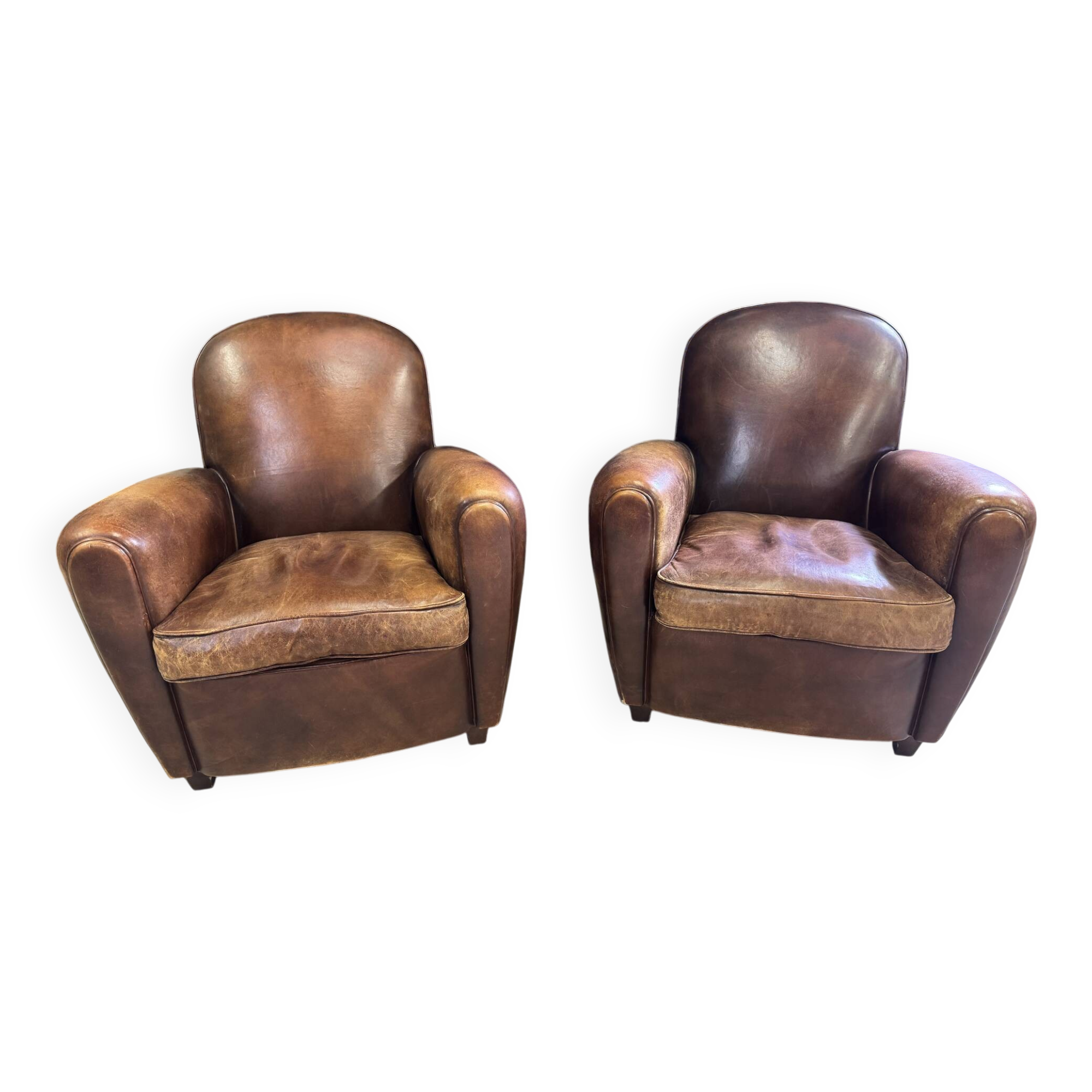 Paires de fauteuils club véritables