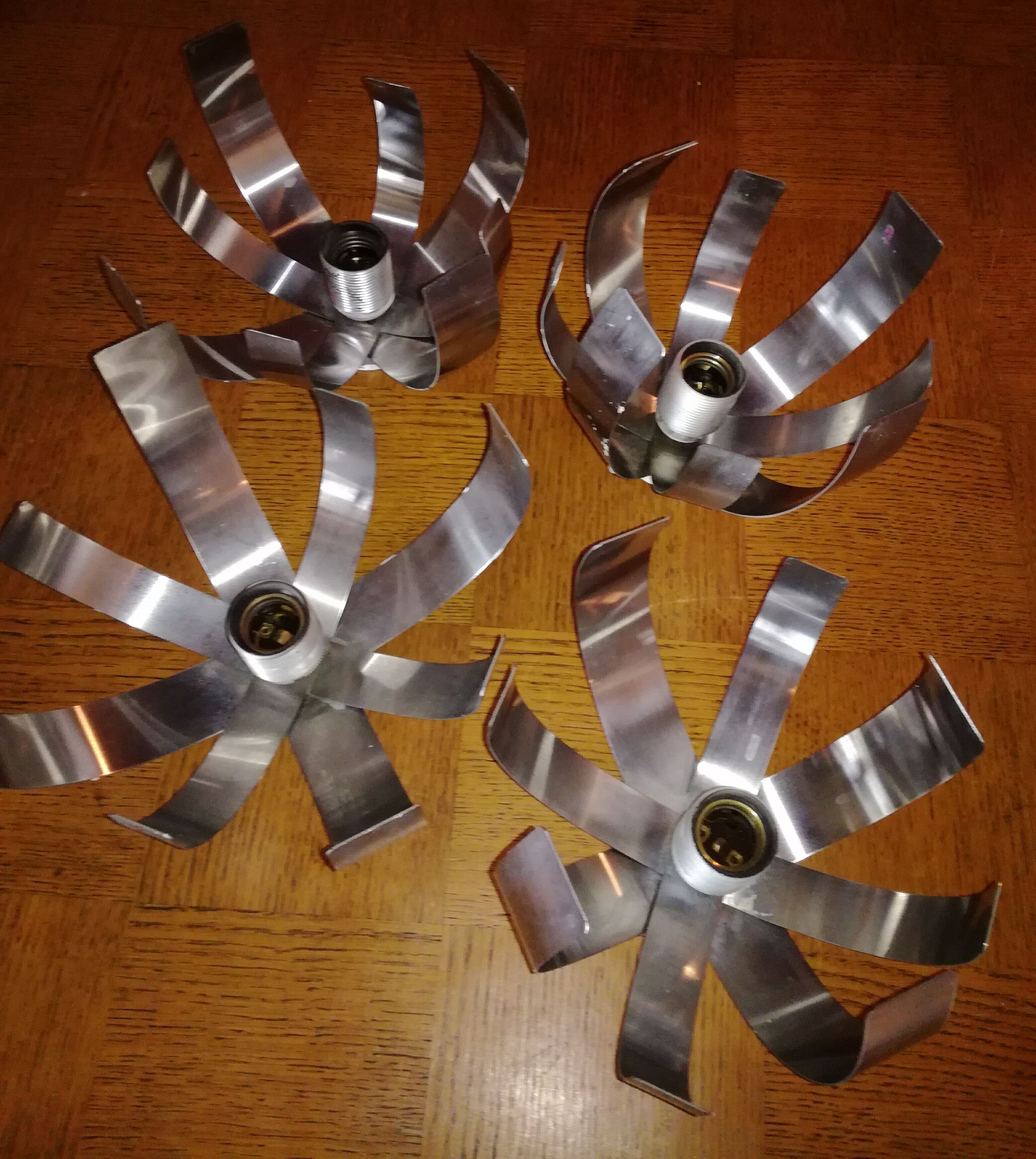 Four 70's flower wall light