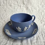 Service thé Wedgwood en biscuit bleu et blanc