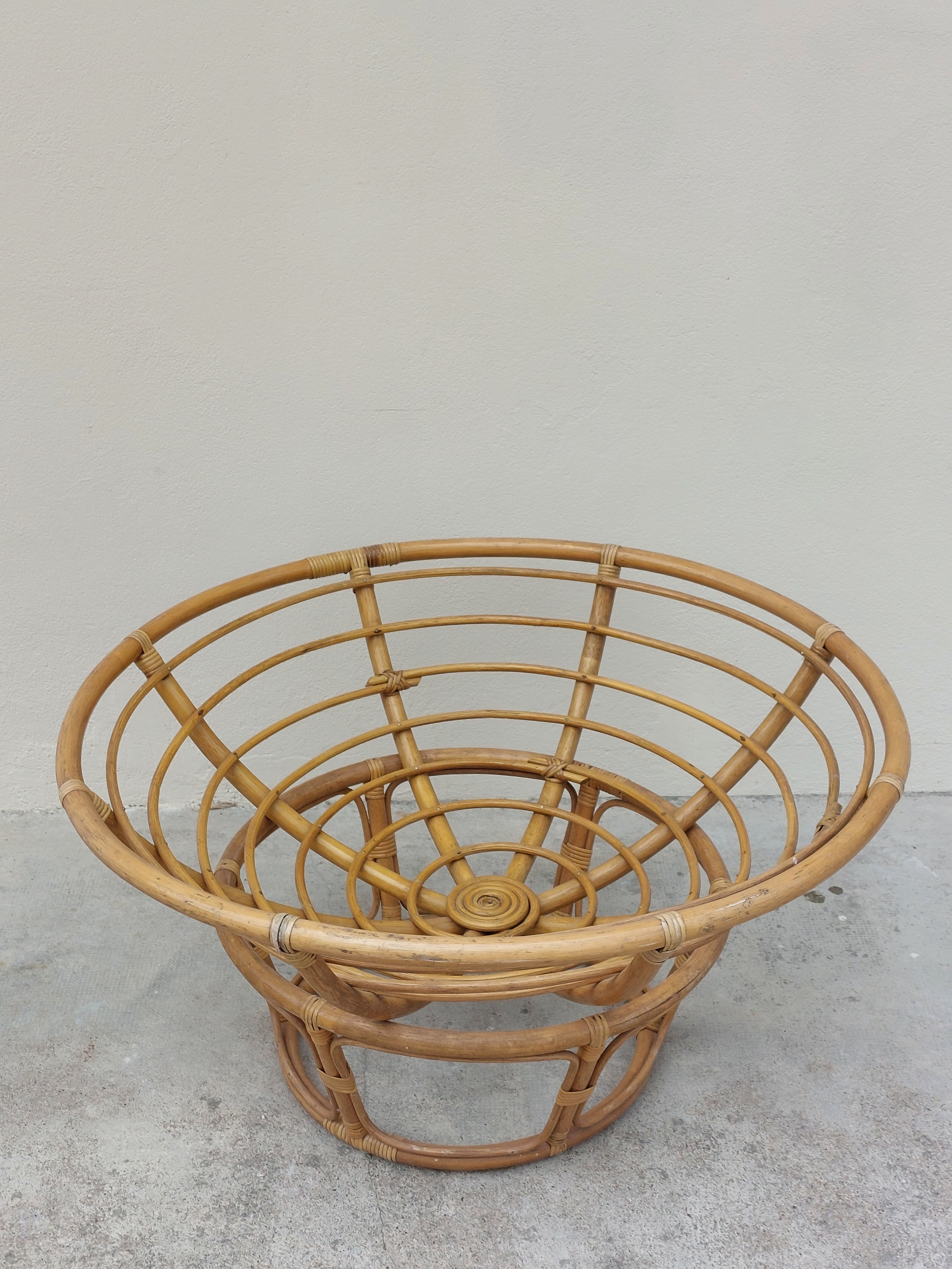 Loveuse vintage rattan armchair 1950