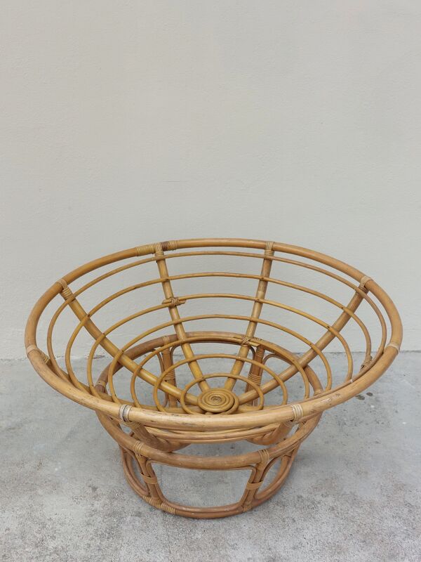Loveuse fauteuil en rotin vintage 1950