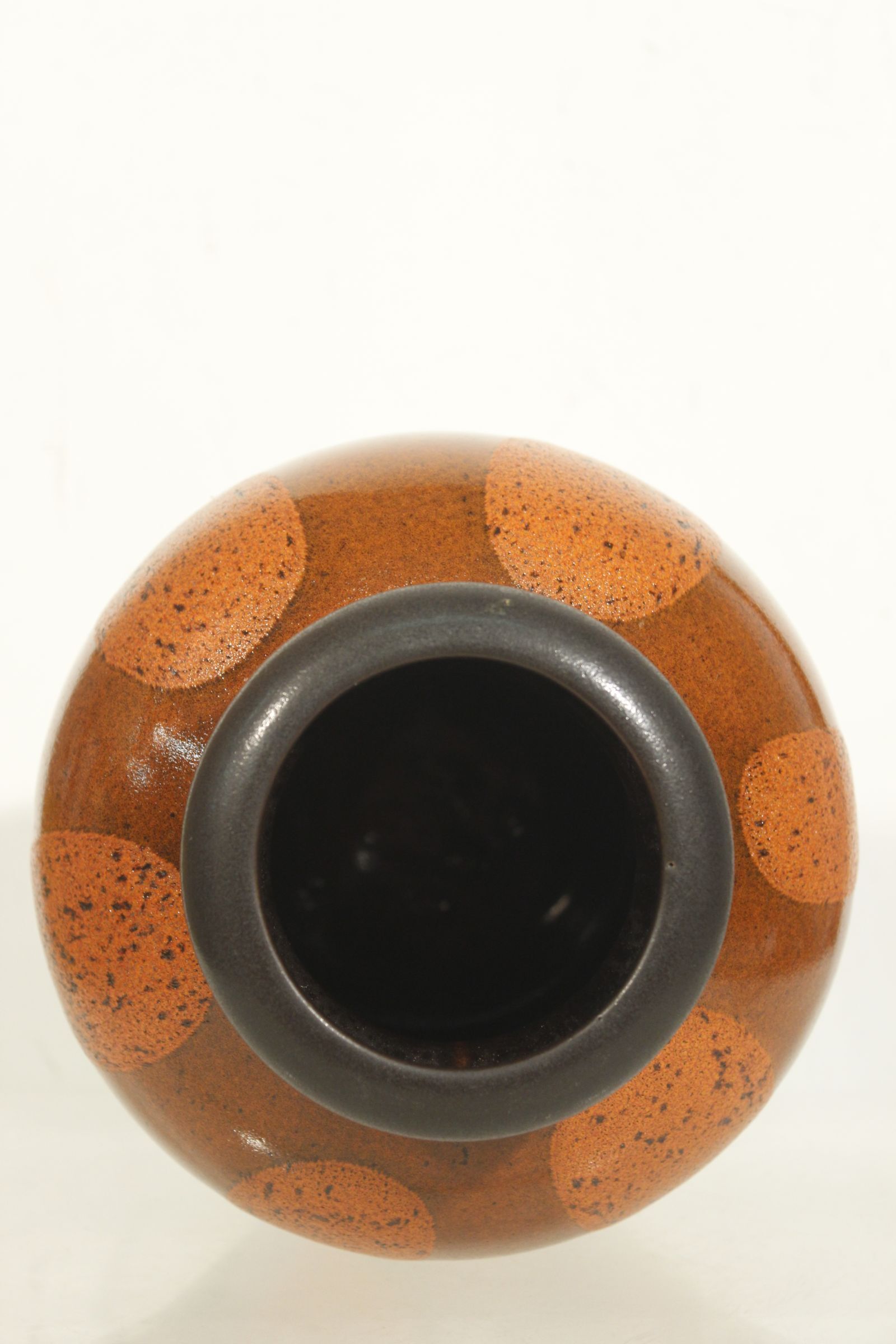 Vintage vase Fat Lava black & orange by Steuler, Germany 1960s