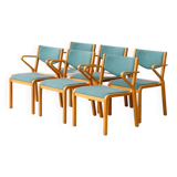 Set of 6 Kinnarps chairs in curved wood — Scandinavian design