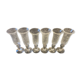Set of 6 bubbled glass flutes